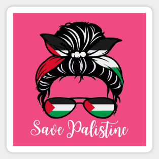 Messy Bun Save Palestine Flag Magnet